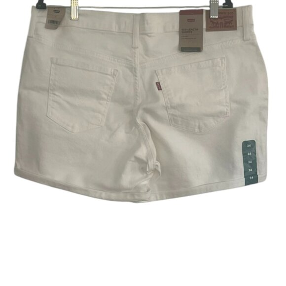 Women's NWT Levi's Mid Length White Denim Shorts Size 34 - Picture 4 of 6